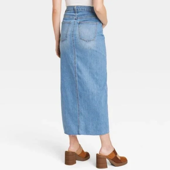 (NWT) Universal Thread Women's High-Rise Denim Maxi Skir - Picture 7 of 10